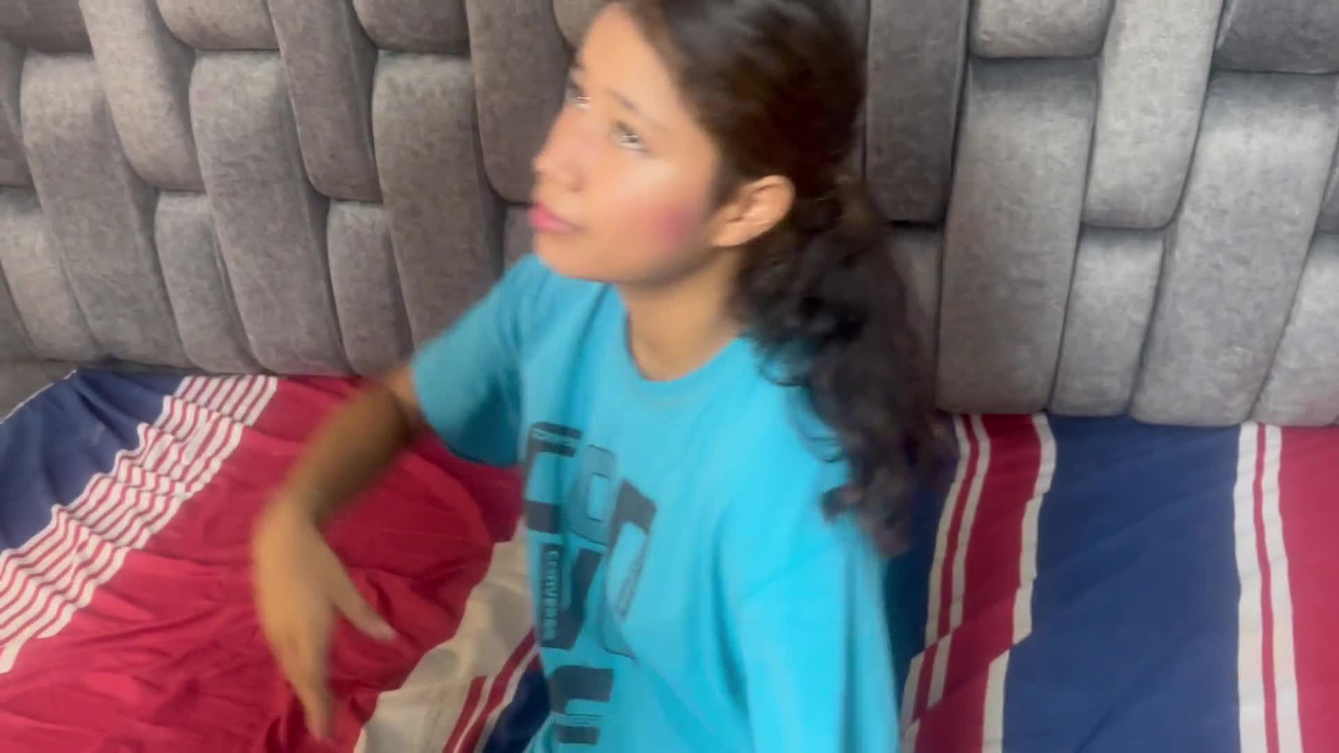 I Find My Little Stepsister with My Clothes on I Take Them off and I Fuck Her Hard until I Cum in Her Pussy