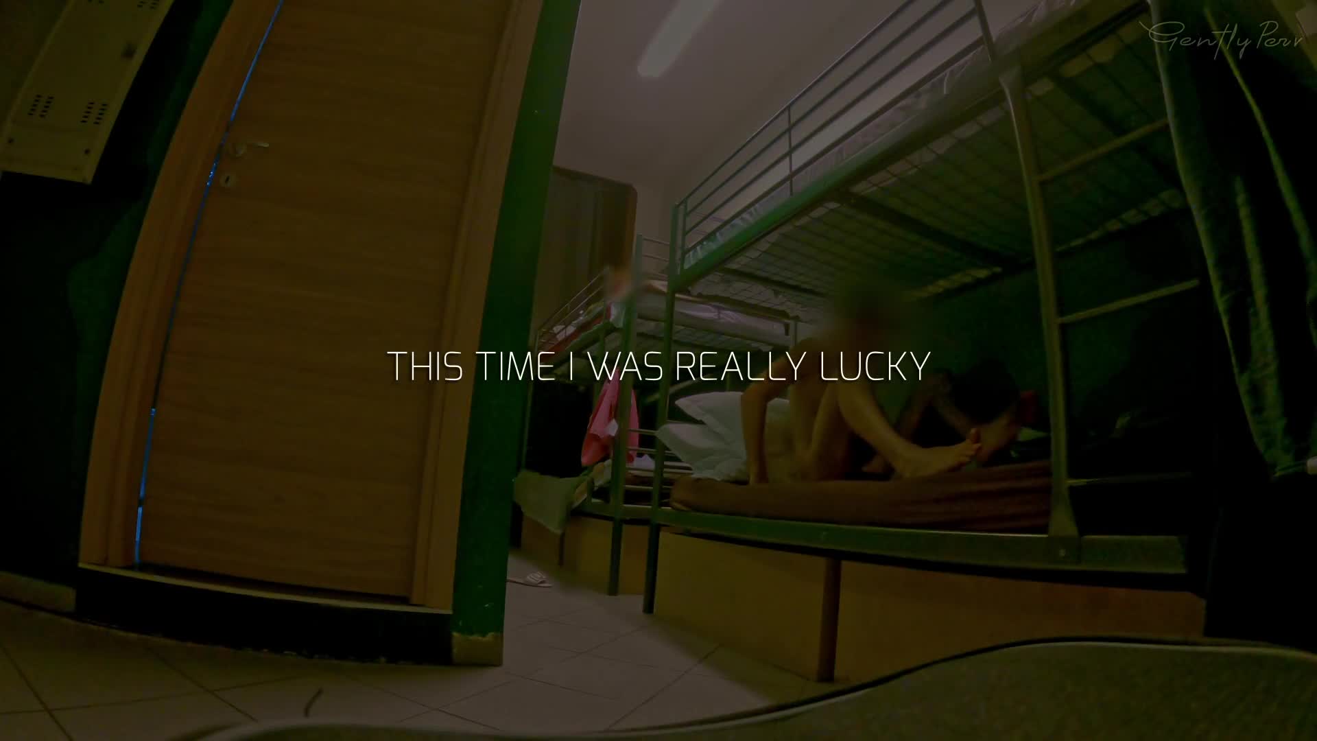 ostel Adventure in a Hostel Room I Find a Half Naked Slut and Jerk My Cock in Front of